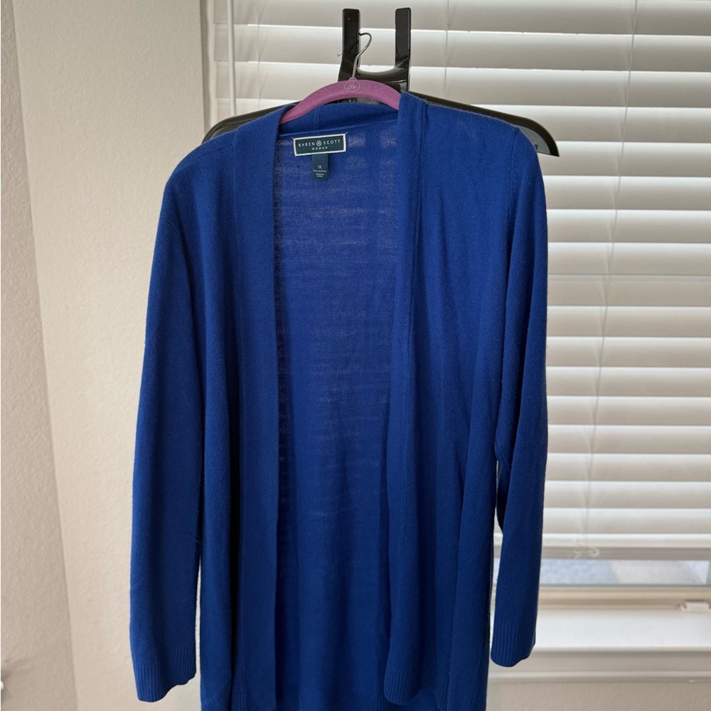 Karen Scott Vibrant Blue Knit Top